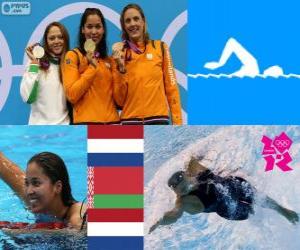 Puzzle Freestyle πόντιουμ κολύμβηση 50 m της Γυναίκας, την Veldhuis, Ranomi Kromowidjojo (Κάτω Χώρες) και Aliaxandra Herasimenia (Λευκορωσία) (Κάτω Χώρες) - London 2012-